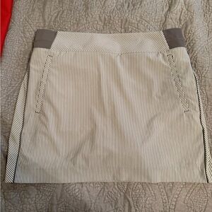 Athleta Gray and White Striped Mini Skirt